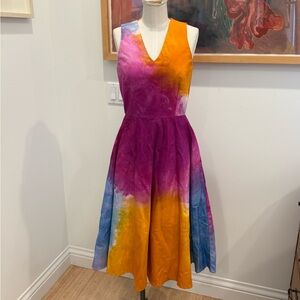 Busayo Belu Tie-Dyed Cotton Chambray Dress